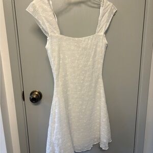 Princess Polly White A-Line Mini Dress with Flutter Sleeves